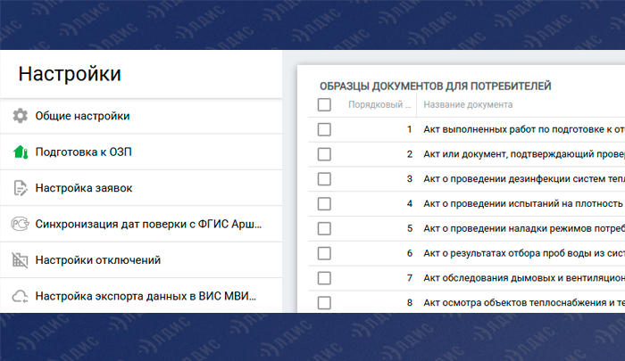 Настройки кабинета для ОЗП